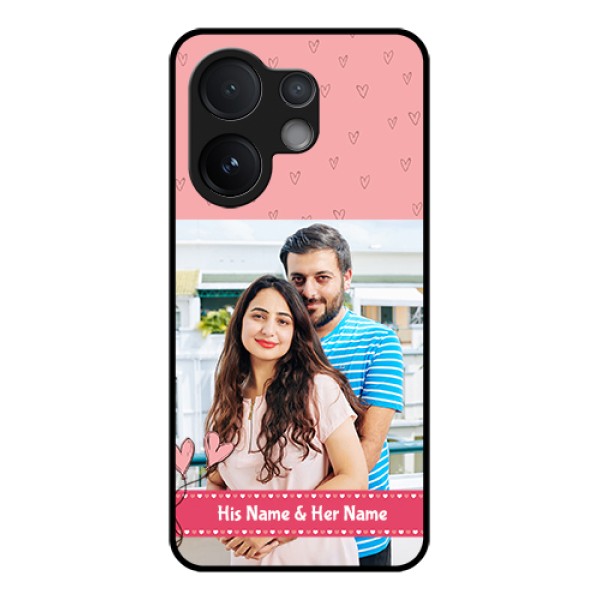 Vivo T4 Pro 5G Custom Glass Phone Case - Love Design Peach Color