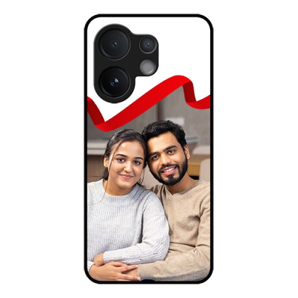 Vivo T4 Pro 5G Custom Glass Phone Case - Red Ribbon Frame Design