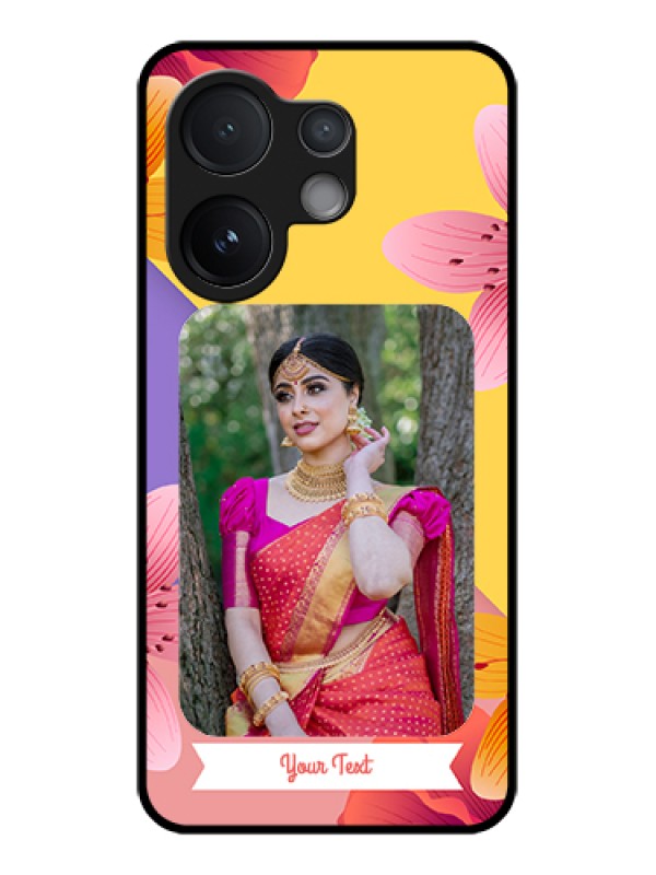 Custom Vivo T4 Pro 5G Custom Glass Phone Case - 3 Image With Vintage Floral Design