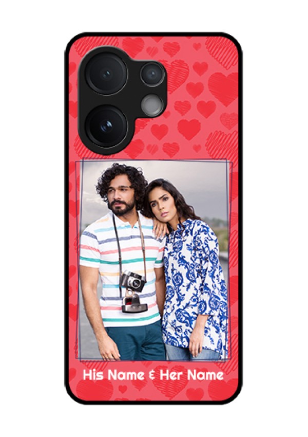 Vivo T4 Pro 5G Custom Glass Phone Case - With Red Heart Symbols Design