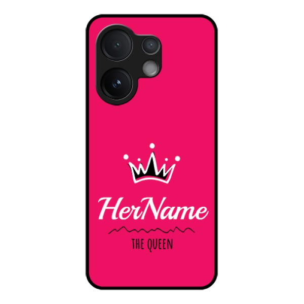 Vivo T4 Pro 5G Custom Glass Phone Case - Queen With Name Design Vivo T4 Pro 5G Custom Glass Phone Case - Queen With Name Design