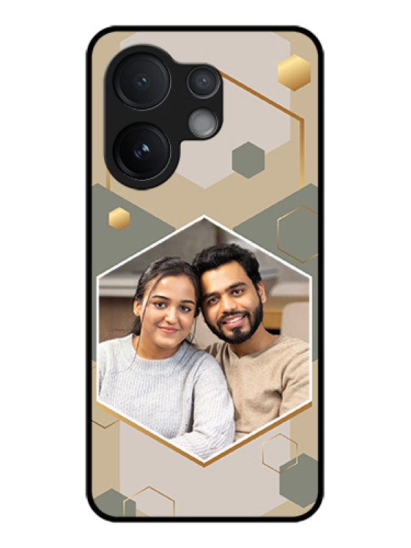 Custom Vivo T4 Pro 5G Custom Glass Phone Case - Stylish Hexagon Pattern Design