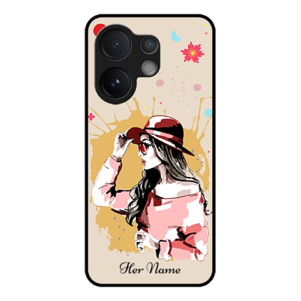 Vivo T4 Pro 5G Custom Glass Phone Case - Women With Pink Hat Design Vivo T4 Pro 5G Custom Glass Phone Case - Women With Pink Hat Design