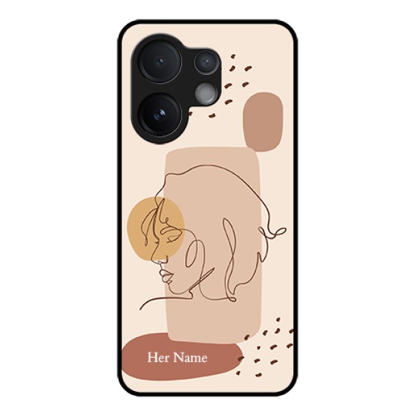 Vivo T4 Pro 5G Custom Glass Phone Case - Calm Woman Line Art Design