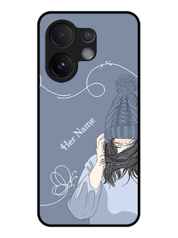 Custom Vivo T4 Pro 5G Custom Glass Phone Case - Girl In Winter Outfit Design