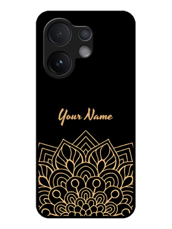 Custom Vivo T4 Pro 5G Custom Glass Phone Case - Golden Mandala Design