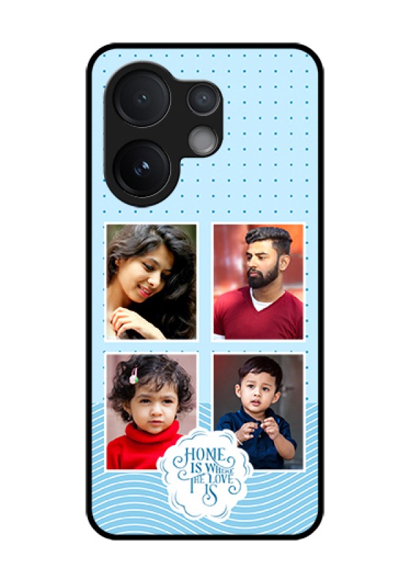 Vivo T4 Pro 5G Custom Glass Phone Case - Cute Love Quote With 4 Pic Upload Design