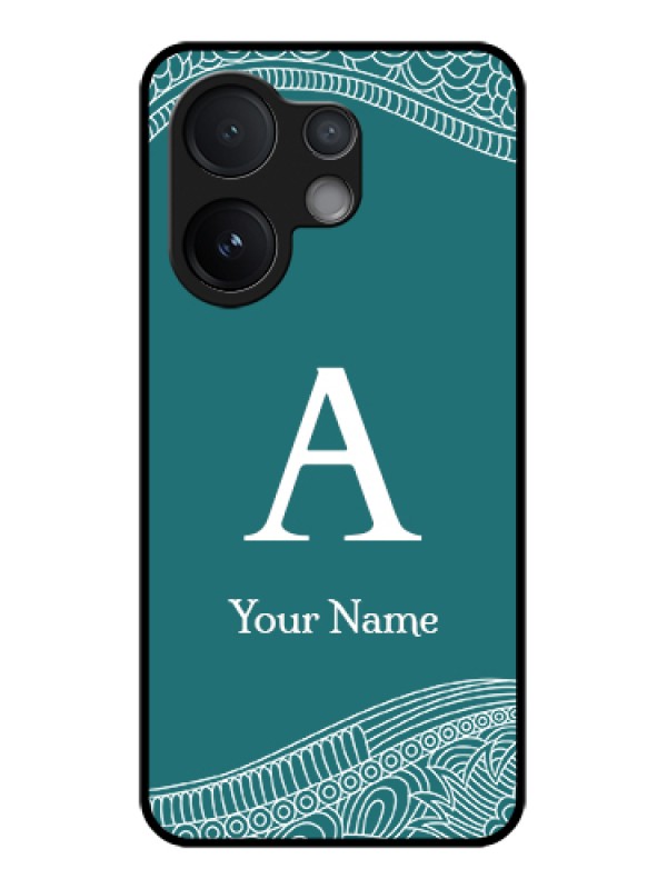 Custom Vivo T4 Pro 5G Custom Glass Phone Case - Line Art Pattern With Custom Name Design
