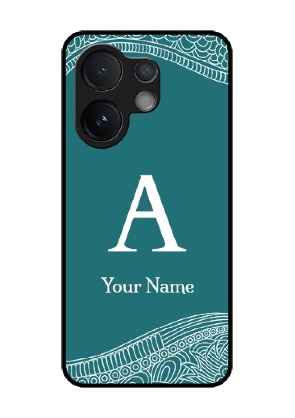 Vivo T4 Pro 5G Custom Glass Phone Case - Line Art Pattern With Custom Name Design