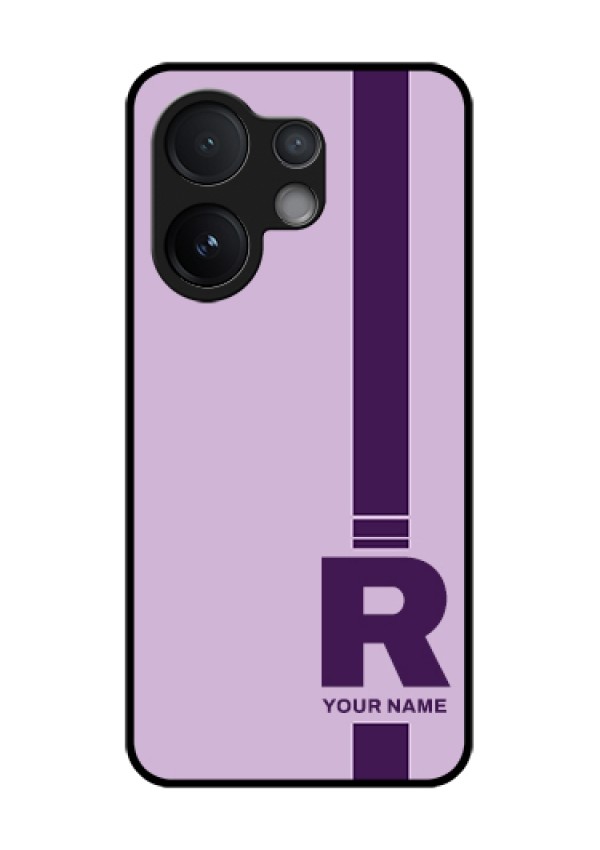Vivo T4 Pro 5G Custom Glass Phone Case - Simple Dual Tone Stripe With Name Design