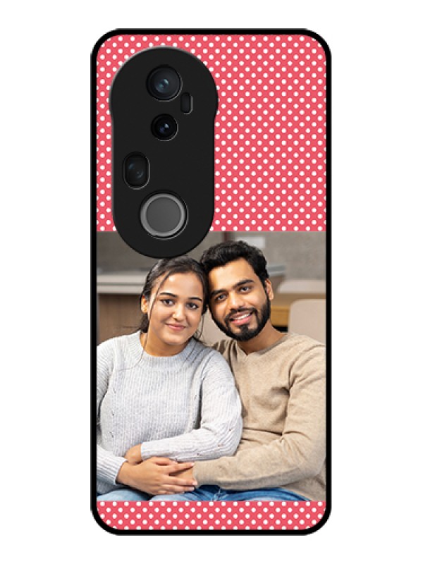 Custom Vivo T4 Ultra 5G Custom Glass Phone Case - White Dotted Design