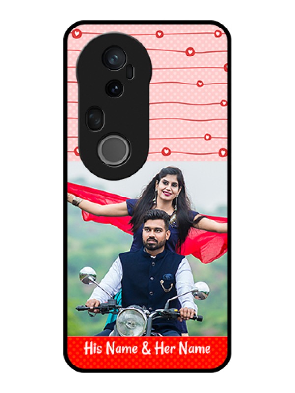 Custom Vivo T4 Ultra 5G Custom Glass Phone Case - Red Pattern Case Design