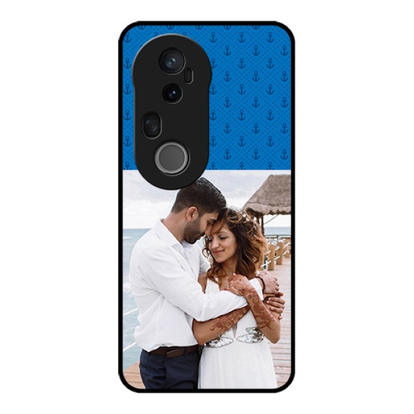 Vivo T4 Ultra 5G Custom Glass Phone Case - Blue Anchors Design