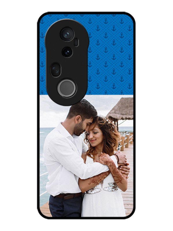 Custom Vivo T4 Ultra 5G Custom Glass Phone Case - Blue Anchors Design