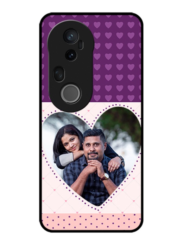 Custom Vivo T4 Ultra 5G Custom Glass Phone Case - Violet Love Dots Design