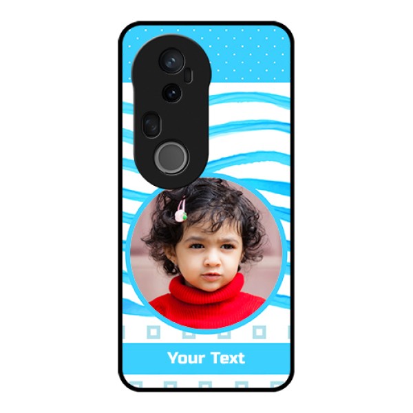 Vivo T4 Ultra 5G Custom Glass Phone Case - Simple Blue Case Design