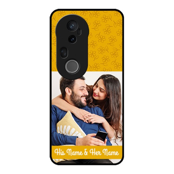 Vivo T4 Ultra 5G Custom Glass Phone Case - Yellow Floral Design Vivo T4 Ultra 5G Custom Glass Phone Case - Yellow Floral Design