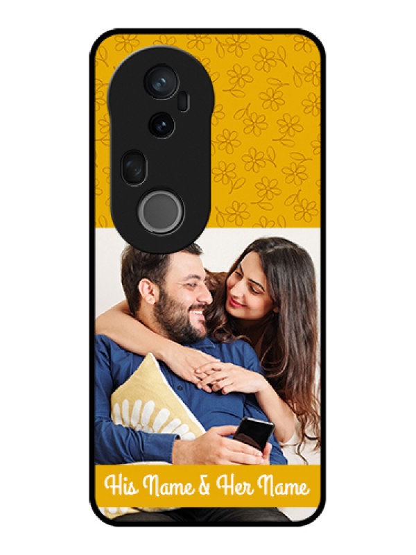 Custom Vivo T4 Ultra 5G Custom Glass Phone Case - Yellow Floral Design