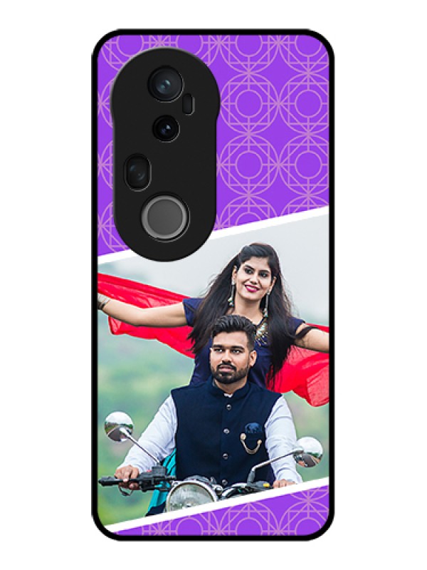 Custom Vivo T4 Ultra 5G Custom Glass Phone Case - Violet Color Pattern Design