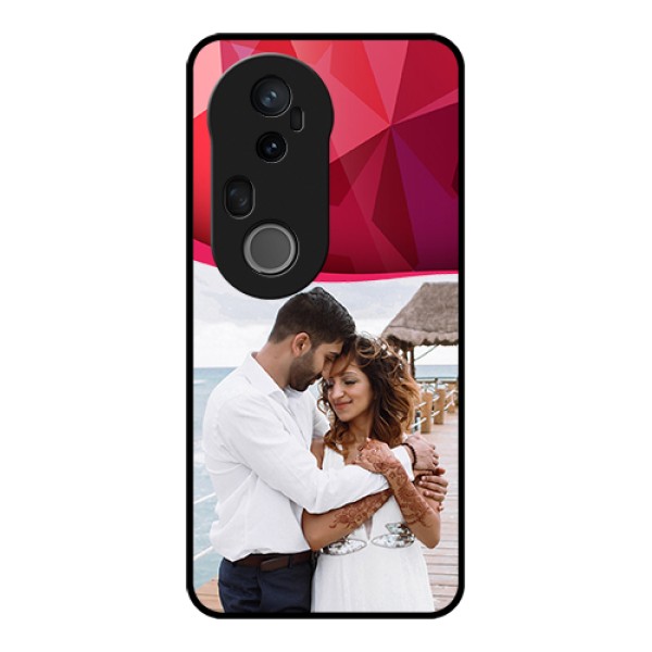 Vivo T4 Ultra 5G Custom Glass Phone Case - Red Abstract Design