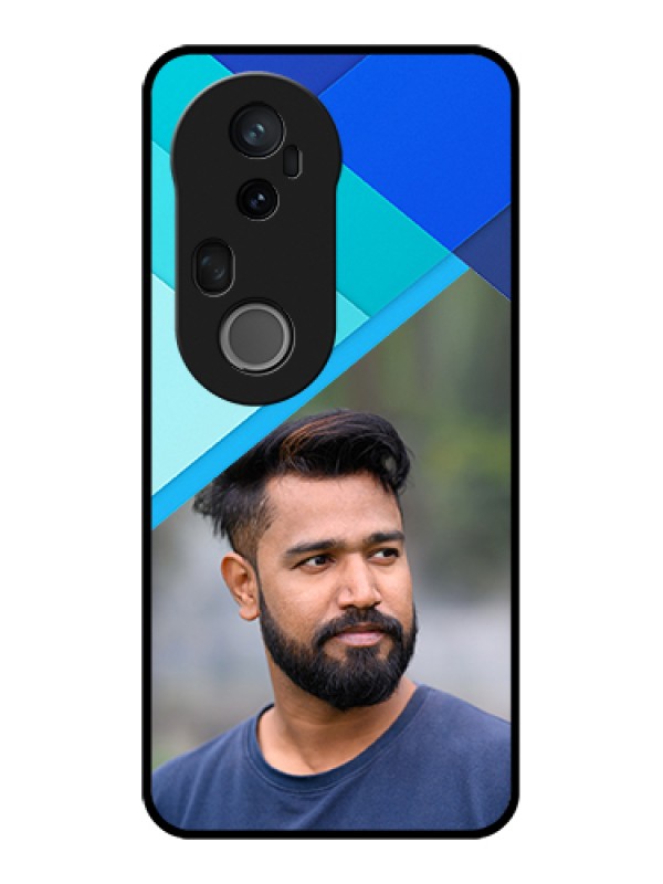 Custom Vivo T4 Ultra 5G Custom Glass Phone Case - Blue Pattern Design