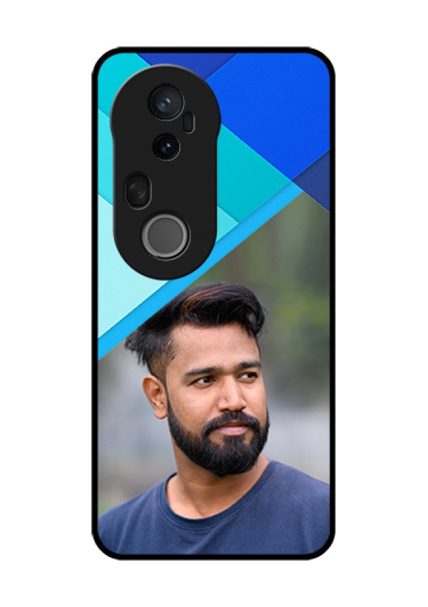 Vivo T4 Ultra 5G Custom Glass Phone Case - Blue Pattern Design