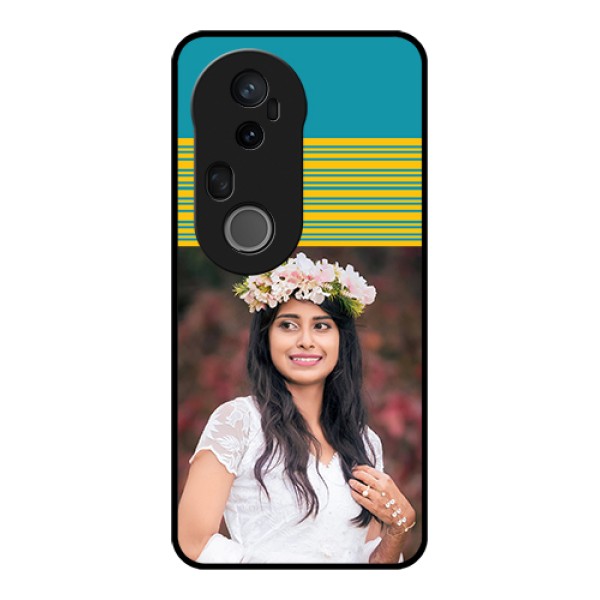 Vivo T4 Ultra 5G Custom Glass Phone Case - Yellow & Blue Design