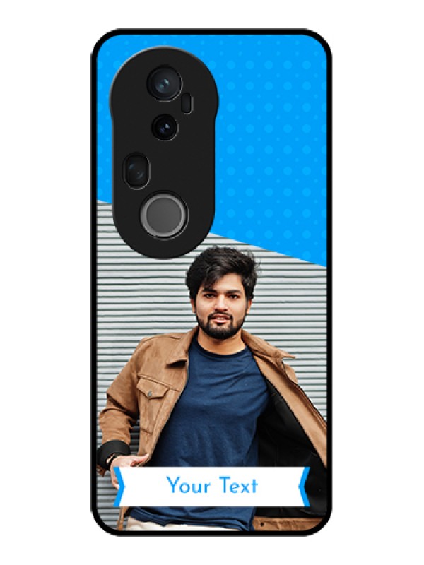 Custom Vivo T4 Ultra 5G Custom Glass Phone Case - Simple Blue Color Design