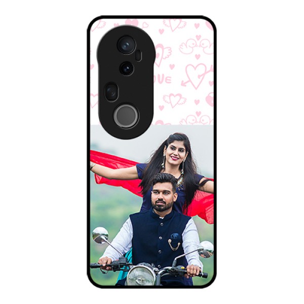 Vivo T4 Ultra 5G Custom Glass Phone Case - Pink Flying Heart Design