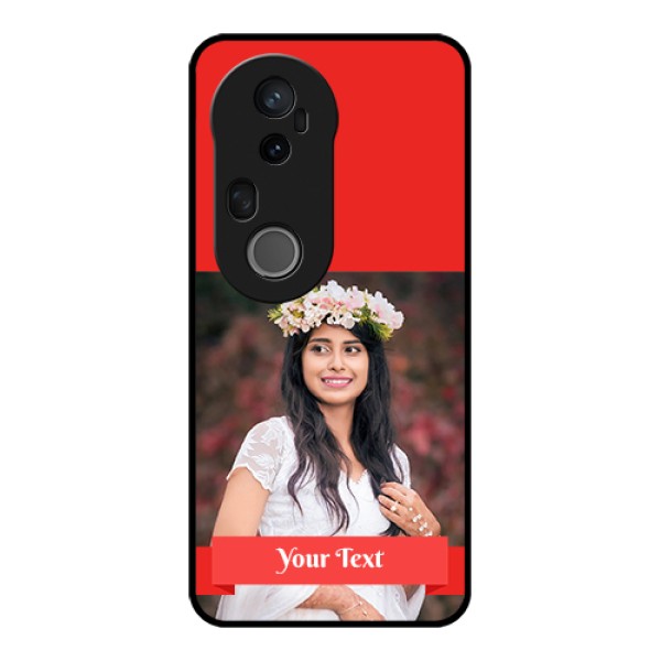 Vivo T4 Ultra 5G Custom Glass Phone Case - Simple Red Color Design Vivo T4 Ultra 5G Custom Glass Phone Case - Simple Red Color Design