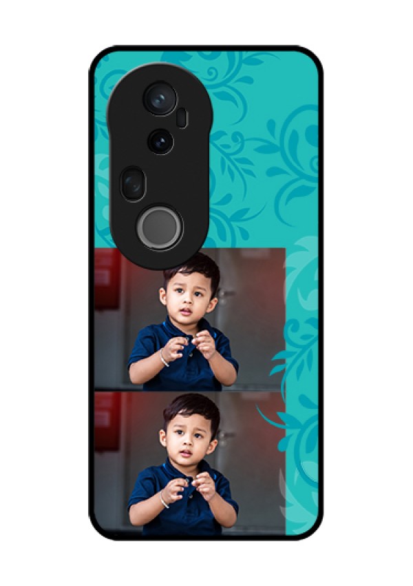 Vivo T4 Ultra 5G Custom Glass Phone Case - With Photo And Green Floral Design