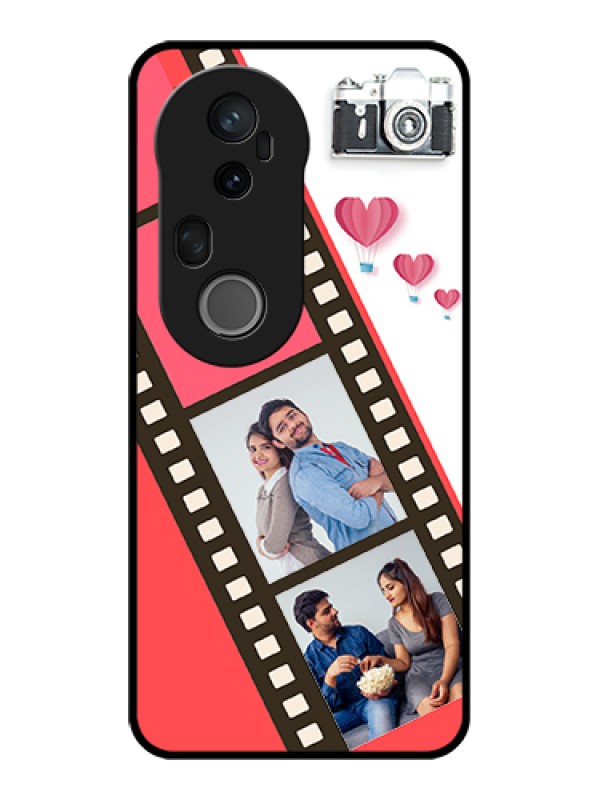 Custom Vivo T4 Ultra 5G Custom Glass Phone Case - 3 Image Holder With Film Reel