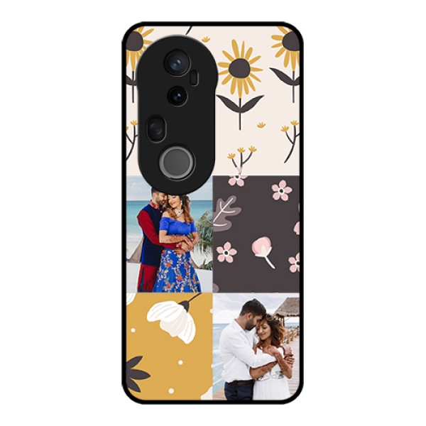 Vivo T4 Ultra 5G Custom Glass Phone Case - 3 Images With Floral Design Vivo T4 Ultra 5G Custom Glass Phone Case - 3 Images With Floral Design