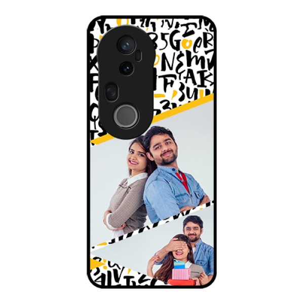 Vivo T4 Ultra 5G Custom Glass Phone Case - Letters Pattern Design Vivo T4 Ultra 5G Custom Glass Phone Case - Letters Pattern Design
