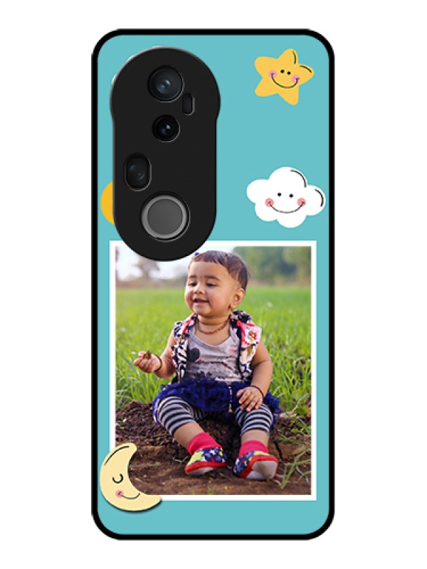 Custom Vivo T4 Ultra 5G Custom Glass Phone Case - Smiley Kids Stars Design