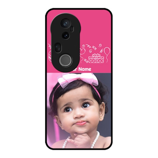 Vivo T4 Ultra 5G Custom Glass Phone Case - With Birthday Line Art Design Vivo T4 Ultra 5G Custom Glass Phone Case - With Birthday Line Art Design