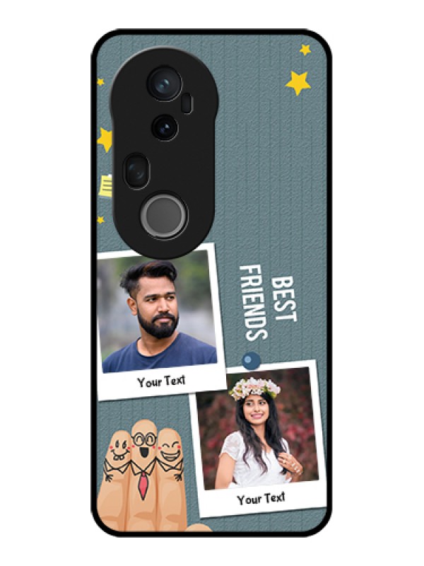 Custom Vivo T4 Ultra 5G Custom Glass Phone Case - Sticky Frames And Friendship Design