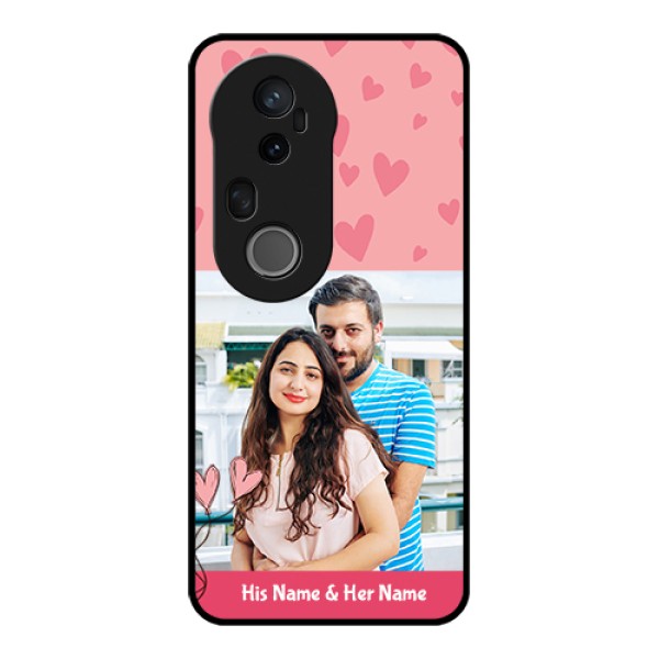 Vivo T4 Ultra 5G Custom Glass Phone Case - Love Design Peach Color