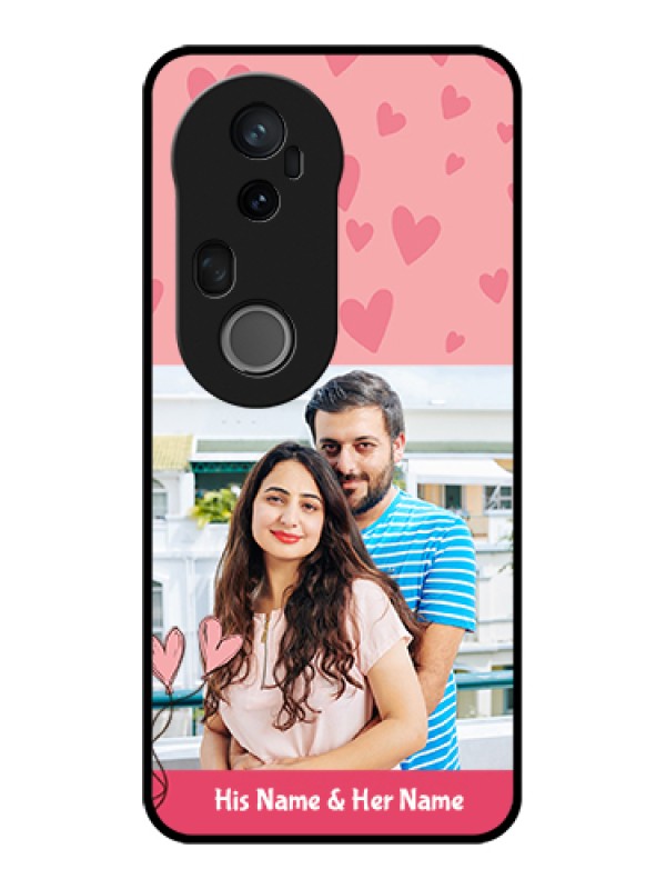 Custom Vivo T4 Ultra 5G Custom Glass Phone Case - Love Design Peach Color