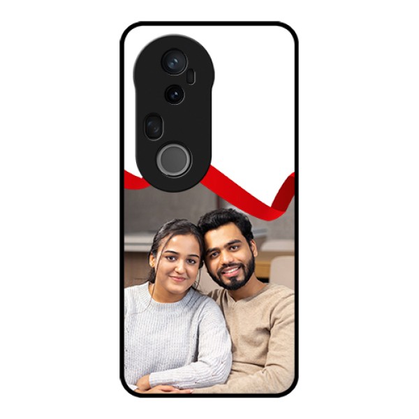 Vivo T4 Ultra 5G Custom Glass Phone Case - Red Ribbon Frame Design