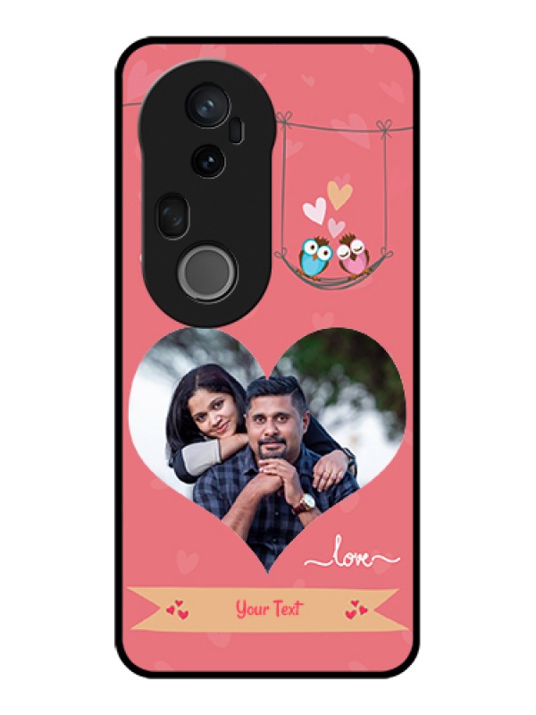 Custom Vivo T4 Ultra 5G Custom Glass Phone Case - Peach Color Love Design