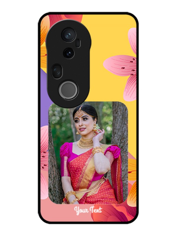 Custom Vivo T4 Ultra 5G Custom Glass Phone Case - 3 Image With Vintage Floral Design