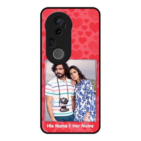 Vivo T4 Ultra 5G Custom Glass Phone Case - With Red Heart Symbols Design Vivo T4 Ultra 5G Custom Glass Phone Case - With Red Heart Symbols Design