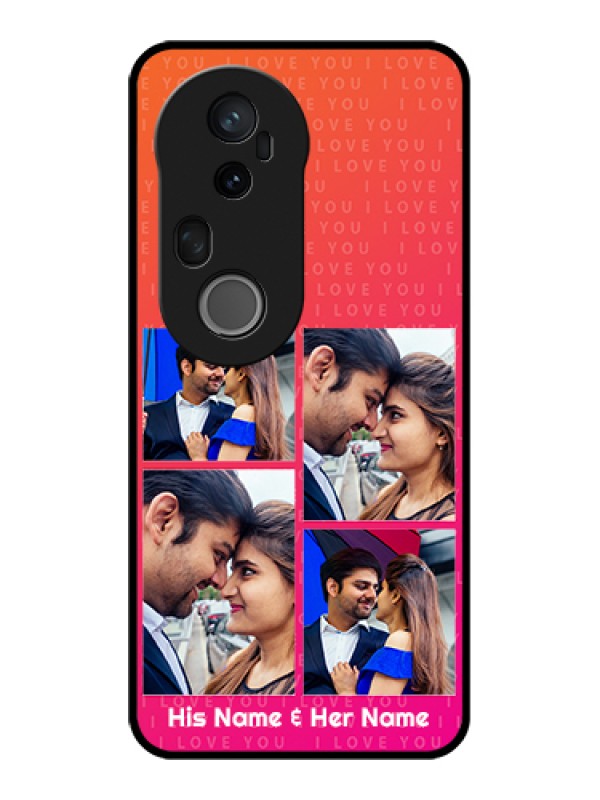 Custom Vivo T4 Ultra 5G Custom Glass Phone Case - I Love You Pink Design