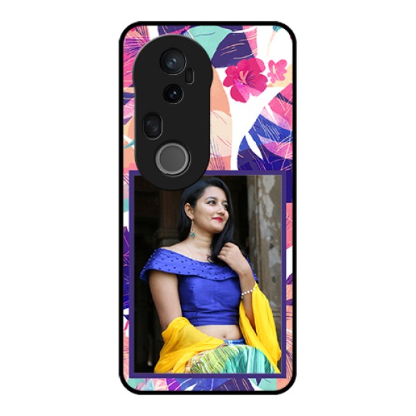 Vivo T4 Ultra 5G Custom Glass Phone Case - Abstract Floral Design