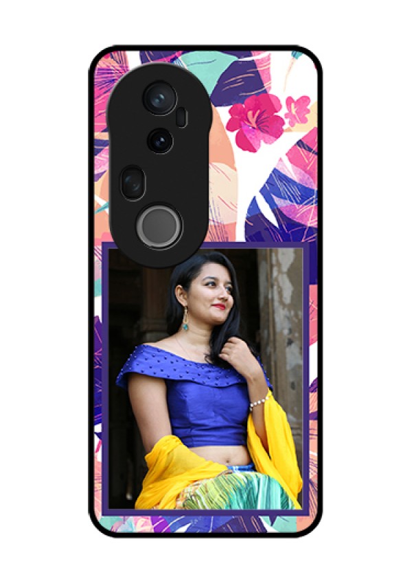Vivo T4 Ultra 5G Custom Glass Phone Case - Abstract Floral Design