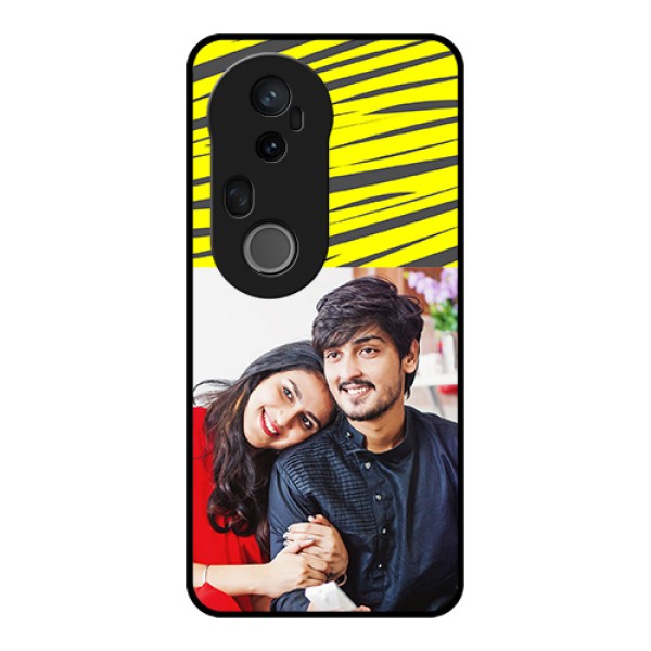 Vivo T4 Ultra 5G Custom Glass Phone Case - Yellow Abstract Design