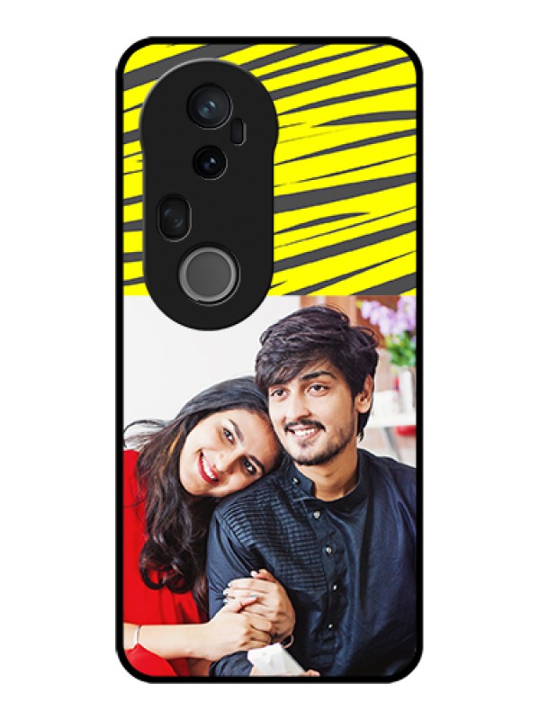 Custom Vivo T4 Ultra 5G Custom Glass Phone Case - Yellow Abstract Design