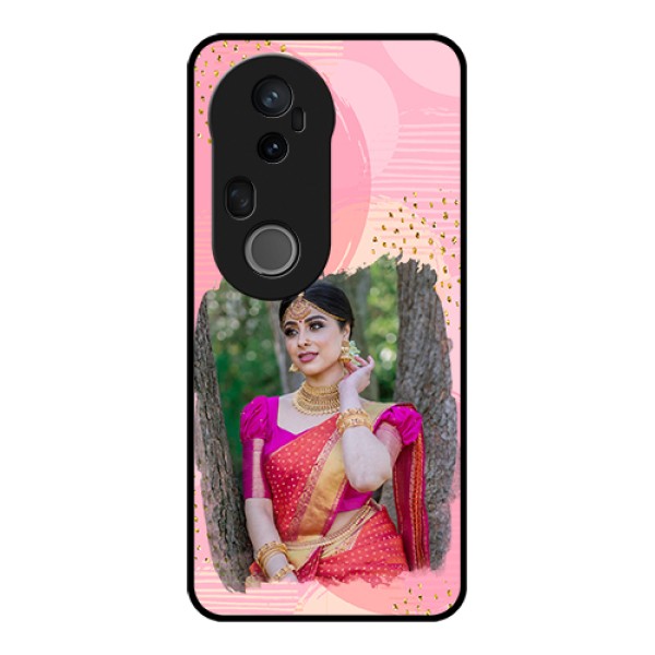 Vivo T4 Ultra 5G Custom Glass Phone Case - Gold Glitter Splash Design