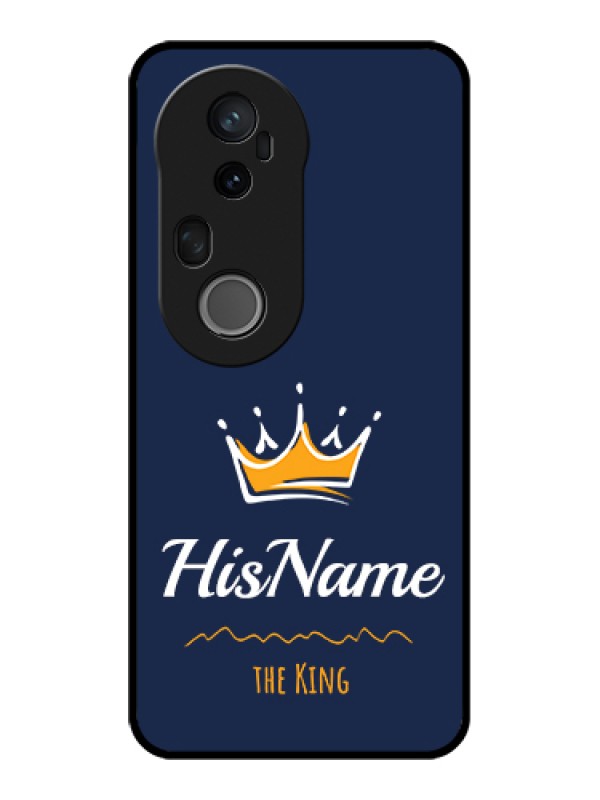 Custom Vivo T4 Ultra 5G Custom Glass Phone Case - King With Name Design